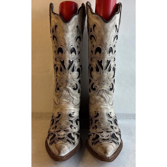 J.B. Dillon Shoes - J.B. Dillon Chicory Western Cowgirl Women's 6.5 B Leather Boots JBR 6055
